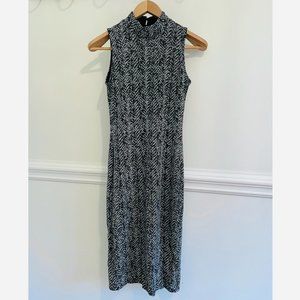 Quiz Stretch Sparkly Midi Black and Silver Night Dress